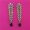 American Diamond Long Earring with Mehndi Plating