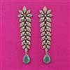 American Diamond Long Earring with Mehndi Plating