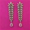 American Diamond Long Earring with Mehndi Plating