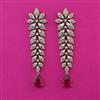 American Diamond Long Earring with Mehndi Plating