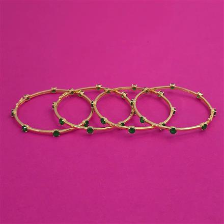 American Diamond 4 Pc Delicate Bangles with Gold Plating