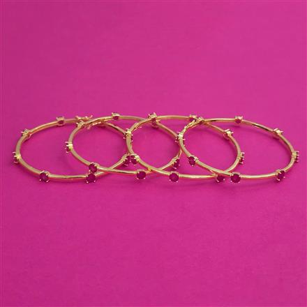 American Diamond 4 Pc Delicate Bangles with Gold Plating