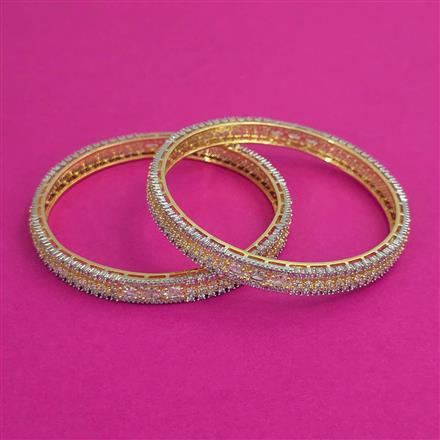 American Diamond Classic Bangles with 2 Tone Plating