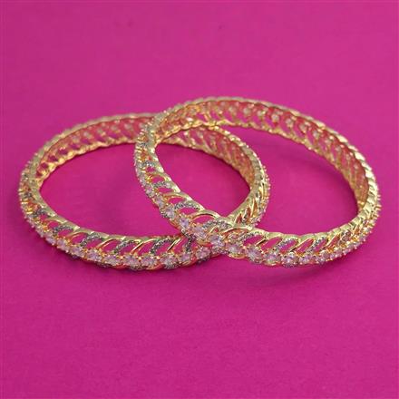 American Diamond Classic Bangles with 2 Tone Plating