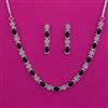 American Diamond Delicate Necklace with Rhodium Plating