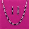 American Diamond Delicate Necklace with Rhodium Plating
