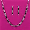 American Diamond Delicate Necklace with Rhodium Plating