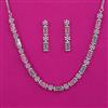 American Diamond Delicate Necklace with Rhodium Plating