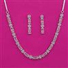 American Diamond Delicate Necklace with Rhodium Plating