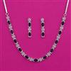 American Diamond Delicate Necklace with Rhodium Plating