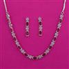 American Diamond Delicate Necklace with Rhodium Plating
