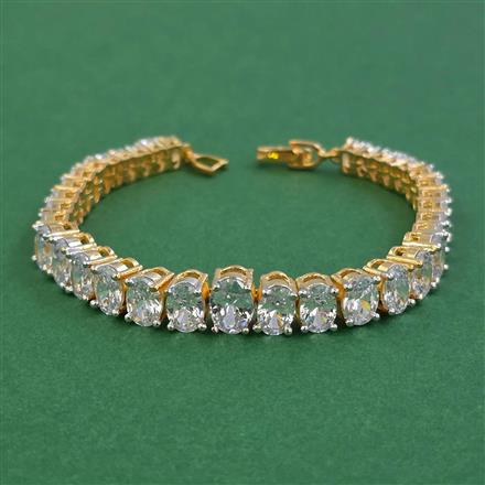American Diamond Classic Bracelet with 2 Tone Plating