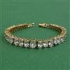 American Diamond Classic Bracelet with Rhodium Plating Mehndi Plating