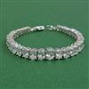American Diamond Classic Bracelet with Rhodium Plating Mehndi Plating