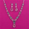 American Diamond Classic Necklace with Rhodium Plating