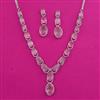 American Diamond Classic Necklace with Rhodium Plating