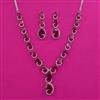 American Diamond Classic Necklace with Rhodium Plating