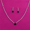 American Diamond Delicate Necklace with Rhodium Plating