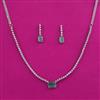 American Diamond Delicate Necklace with Rhodium Plating