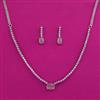 American Diamond Delicate Necklace with Rhodium Plating