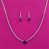 American Diamond Delicate Necklace with Rhodium Plating