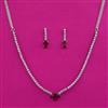 American Diamond Delicate Necklace with Rhodium Plating
