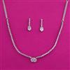American Diamond Delicate Necklace with Rhodium Plating