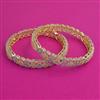 American Diamond 2 Pc Classic Bangles with 2 Tone Plating