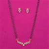 American Diamond Classic Mangalsutra with Rhodium Plating 2 Tone Plating