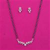 American Diamond Classic Mangalsutra with Rhodium Plating 2 Tone Plating