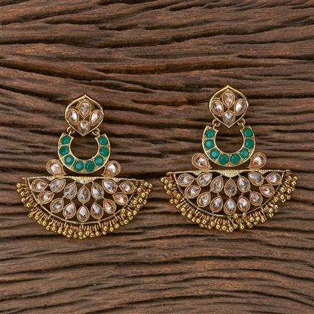 Antique Chand Earring With Mehndi Plating