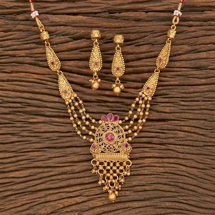 Antique Classic Necklace With Matte Gold Plating