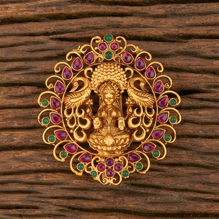 Antique Temple Hair Brooch With Matte Gold Plating