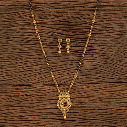 Antique Classic Mangalsutra With Matte Gold Plating