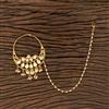 Kundan Pressing Nose Ring With Gold Plating
