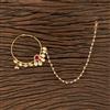Kundan Pressing Nose Ring With Gold Plating
