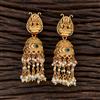 Antique Jhumkis With Matte Gold Plating
