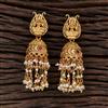 Antique Jhumkis With Matte Gold Plating