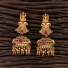 Antique Temple Earring With Matte Gold Plating