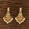 Kundan Long Earring With Matte Gold Plating