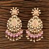 Kundan Long Earring With Gold Plating