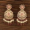 Kundan Long Earring With Gold Plating