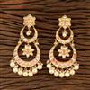 Kundan Chand Earring With Gold Plating