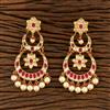 Kundan Chand Earring With Gold Plating
