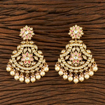 Kundan Monalisa Stone Earring With Gold Plating