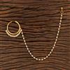 Antique Moti Nose Ring With Gold Plating