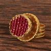 Antique Adjustable Ring With Matte Gold Plating