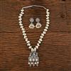 Pearl Pendant Set With 2 Tone Plating