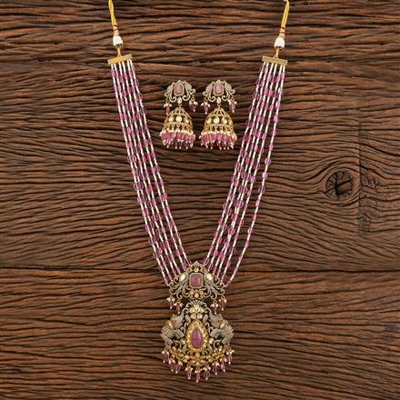 Kundan Designer Pendant Set With Victorian Plating