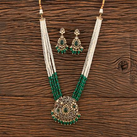 Kundan Designer Pendant Set With Victorian Plating